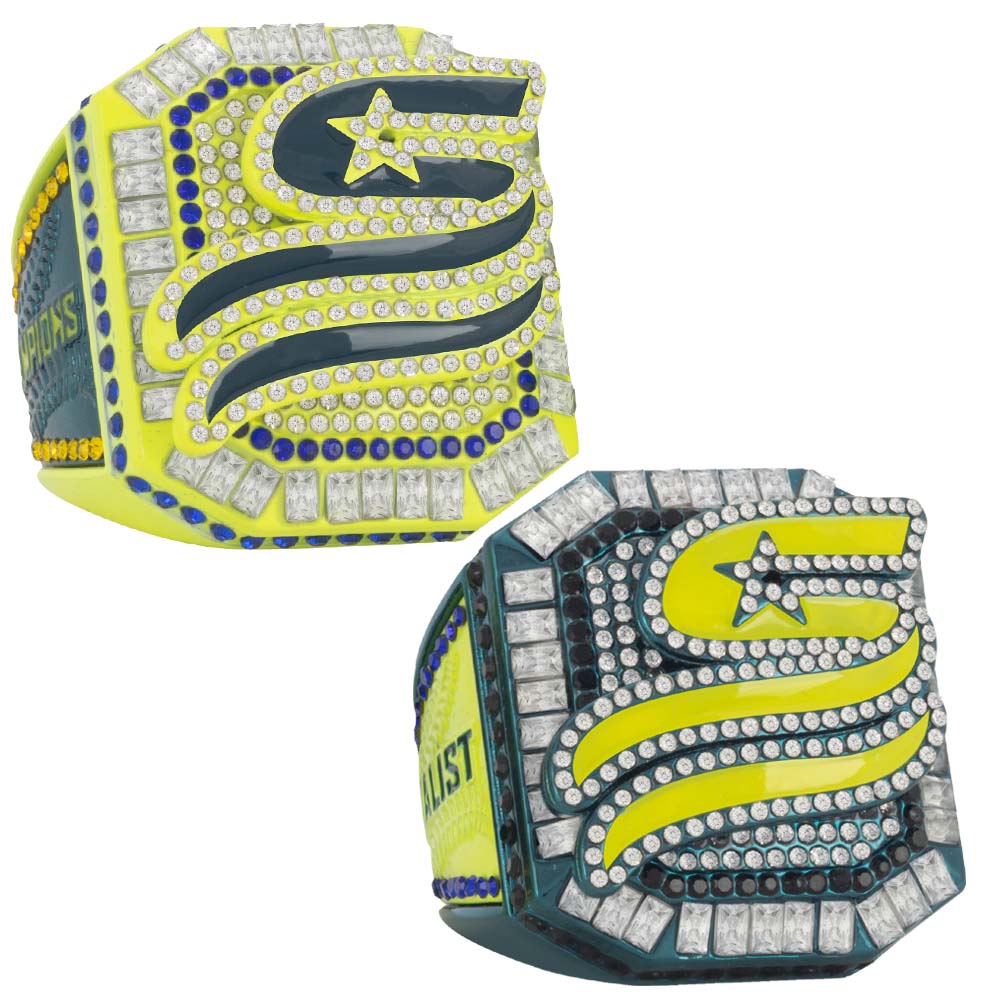 USSSA Neon Yellow & Dark Blue Supreme Tournament Rings – USSSA Awards