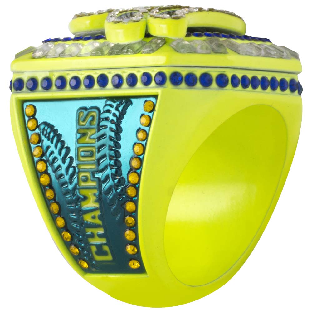 USSSA Neon Yellow & Dark Blue Supreme Tournament Rings