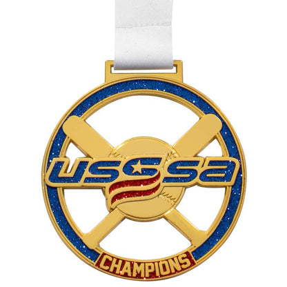 BALL & BAT MEDAL- GOLD/SILVER