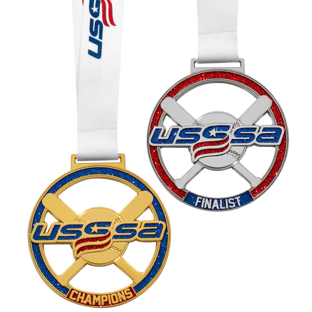 BALL & BAT MEDAL- GOLD/SILVER