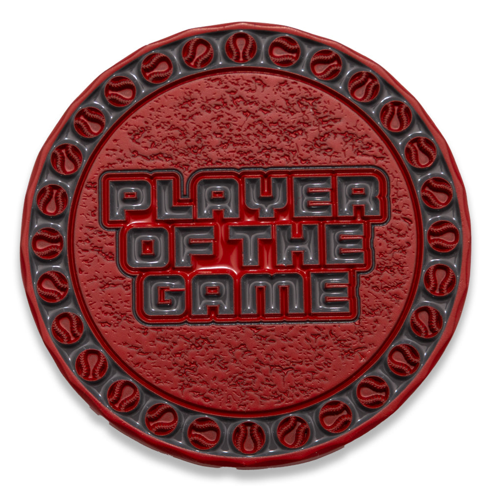 Player of the Game Coin- Red & Grey