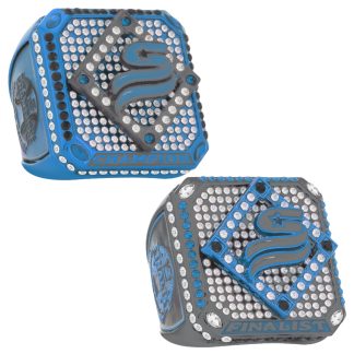 USSSA Riser Series Championship Ring Blue & Charcoal with raised 3D USSSA logo and baseball diamond design