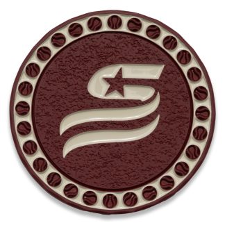 Player of the Game Coin- Crimson & Cream
