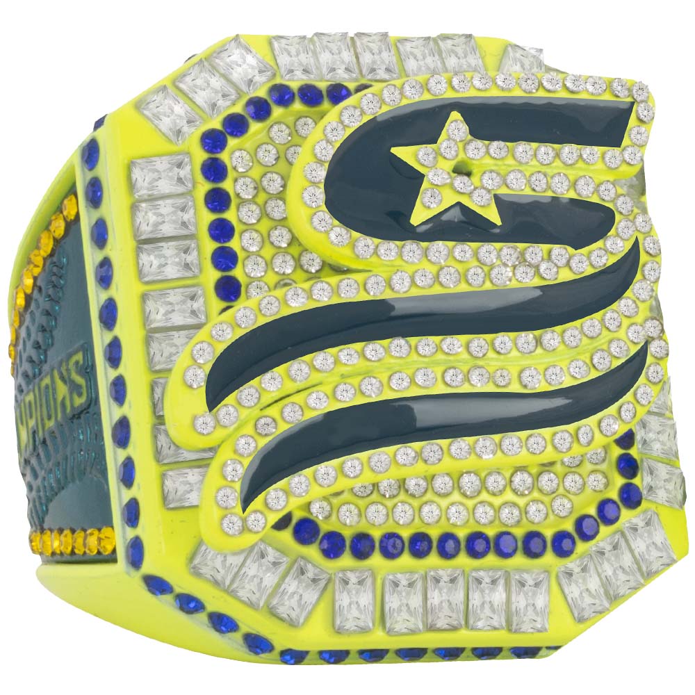 USSSA Boss Series Championship Rings – Neon Yellow & Navy - Image 2